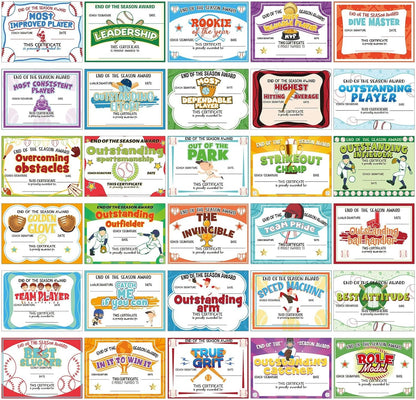 94Pcs Student of Award Certificates End of School Random style shipping Softball
