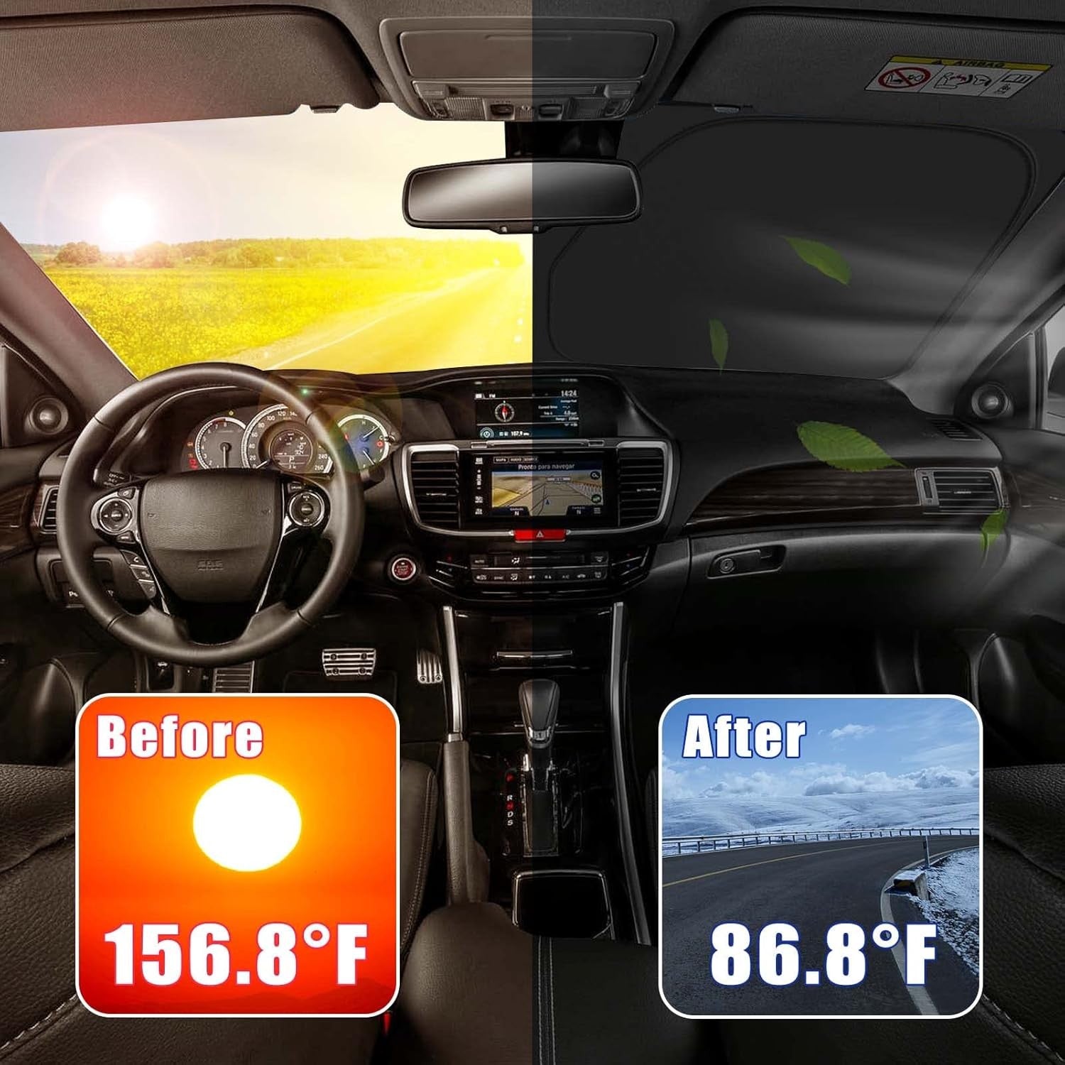 Car Windshield Sun Shade - Motomate Custom for Honda Odyssey Mini Van 2011-2017