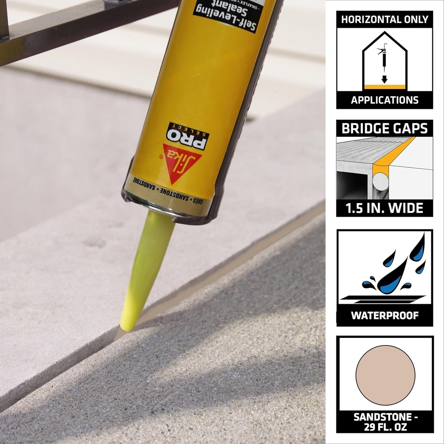 Sikaflex Self Leveling Sealant, Sandstone, 29 fl oz fL, Polyurethane, Sealing