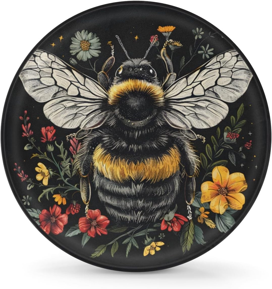 Spare Tire Cover Bee and Flowers Wheel Covers Protectors Waterproof Dust-Proof