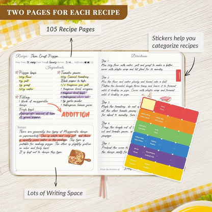 Blank Recipe Book to Write in Your Own Recipes, A5 Blank Recipe Book, Hardcover