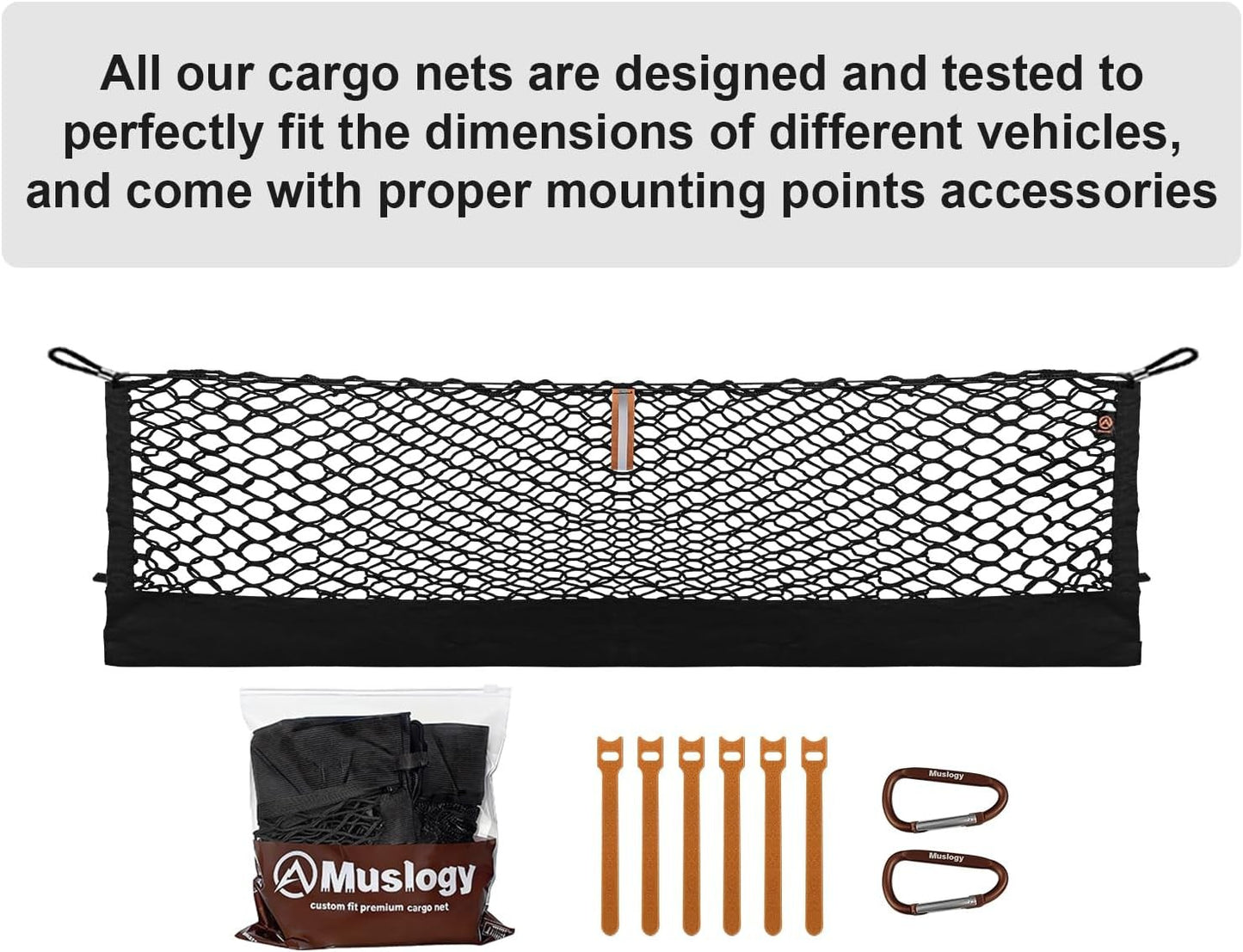 Truck Bed Cargo Net Trunk Netting Compatible with 2021-2026 Chevy Suburban&Tahoe