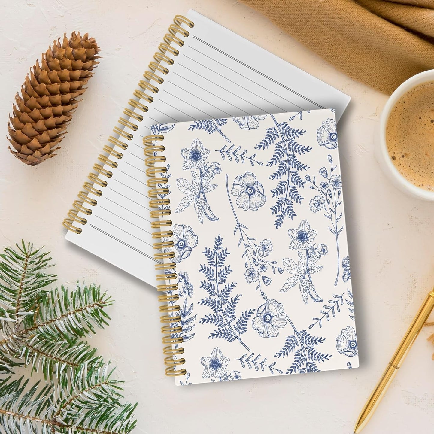 Vintage Flower Journal Notebook Aesthetic Botanical Floral Notebooks 5.5"x8.3"