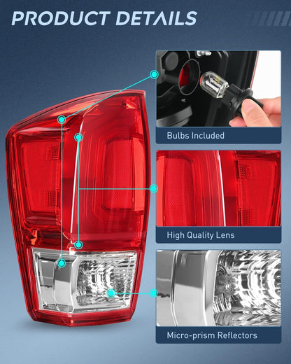Taillight Assembly with 2016-2023 Toyota Tacoma Rear Lamp Replacement OE Style