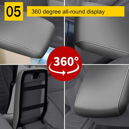 Armrest Console Covers for 2008-2013 Toyota Highlander Leather Light Gray