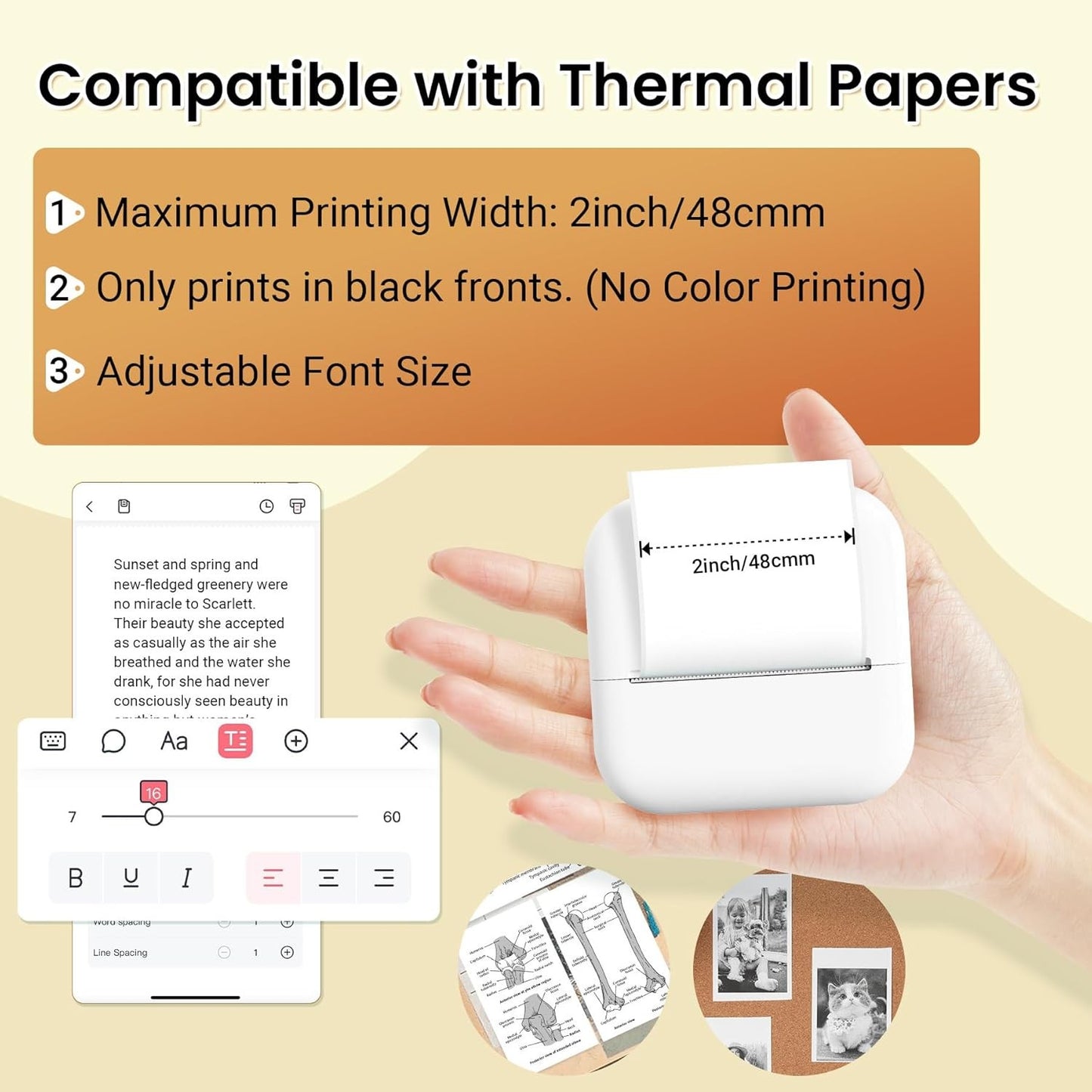 Print Pods Mini Sticker Printer, Sticker Printer, Mini Printer for Study Notes