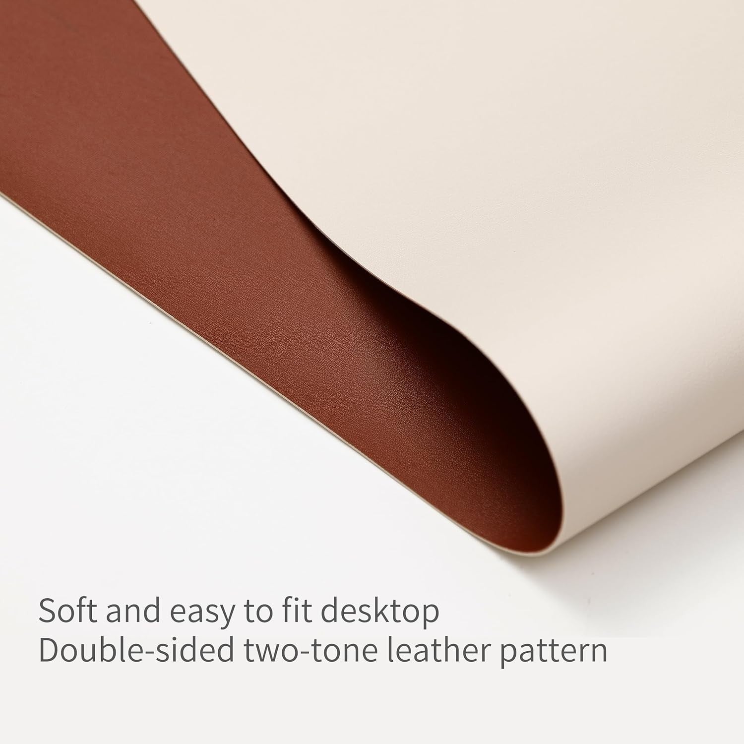 Double-Sided Two-Tone Faux Leather Desk mat Desktop Organization 23.6" x 13.7"