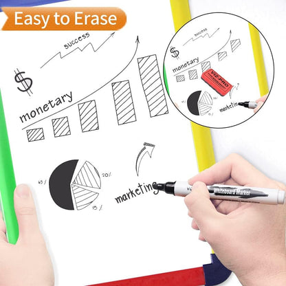 Dry Erase Markers Fine Bullet Tip 3 Colors 12-Count Low-Odor Whiteboard Pens