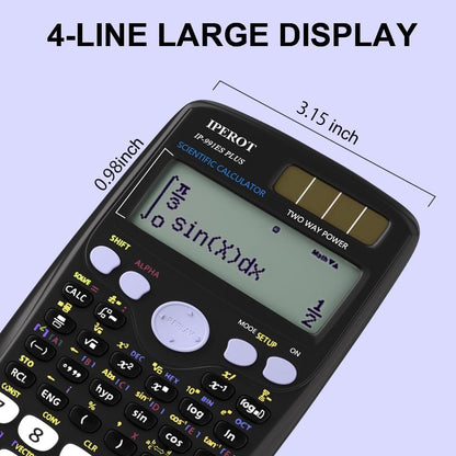 Scientific Calculators Black Math Calculator 417 Function Solar Battery Power