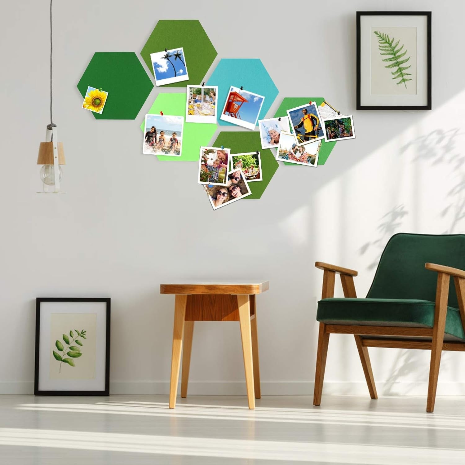 Hexagon Felt Cork Board Tiles, Large Hexagon Felt Bulletin Board Tiles Self