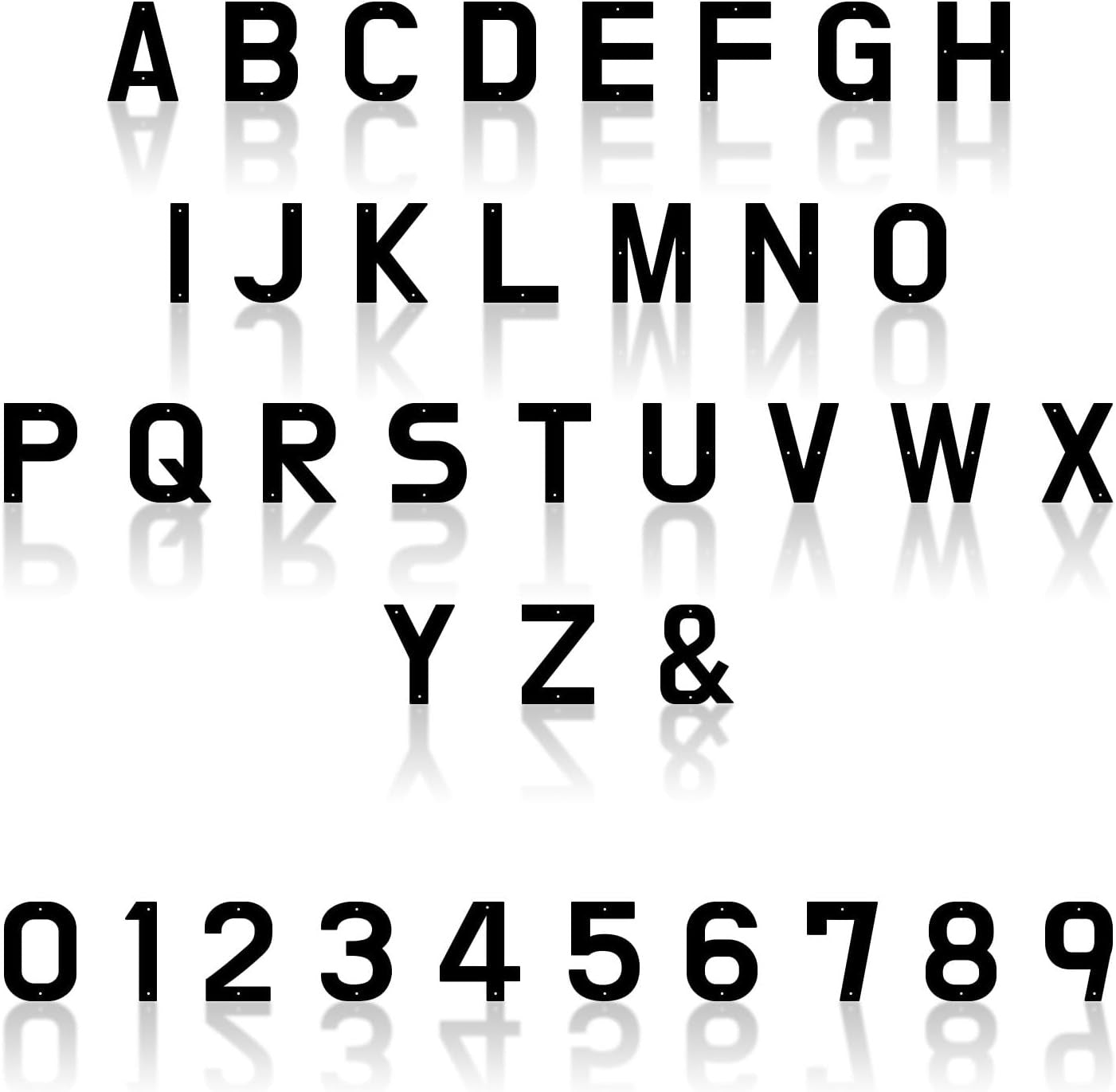 3Inch Black Metal Outdoor Address Signs With Numbers And Letters,Waterproof（H）