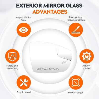 Side Mirror Glass Fit for Ford Focus 2012-2018 Passenger Right Heated Side View