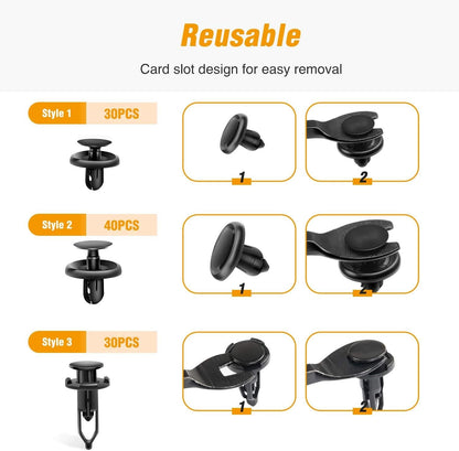 100PCS 6.5mm 7mm 9mm Compatible with Toyota Push Type Retainer 90467-10183