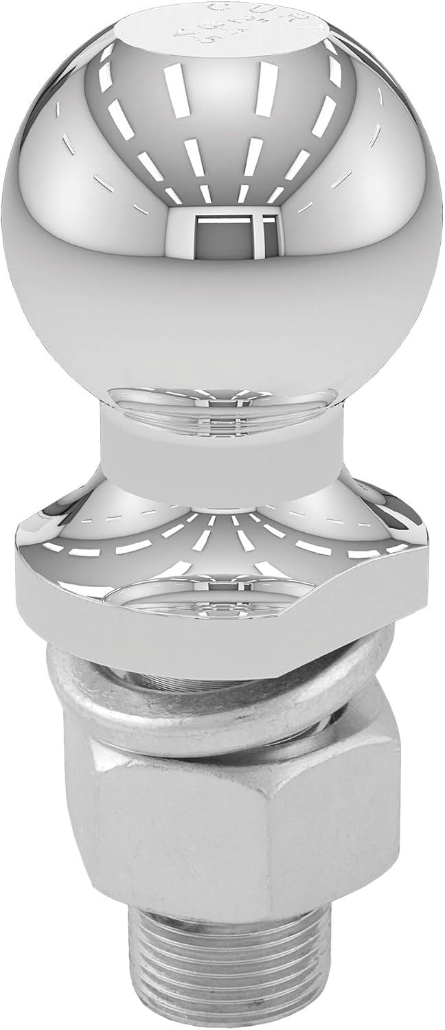 40004 Chrome Trailer Hitch Ball, 6,000 lbs, 2-Inch Diameter 1 x 2-1/8-Inch Shank