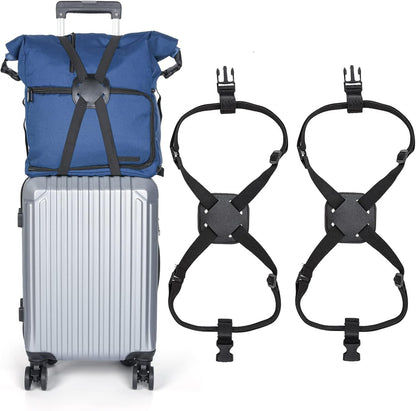 2 Pack Luggage Straps Bungees,Adjustable Suitcase Carry on Bag Handle Portable