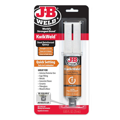 6 Minute Set Epoxy KwikWeld High Strength, Waterproof, 1 Pack, Dark Grey 50176-2