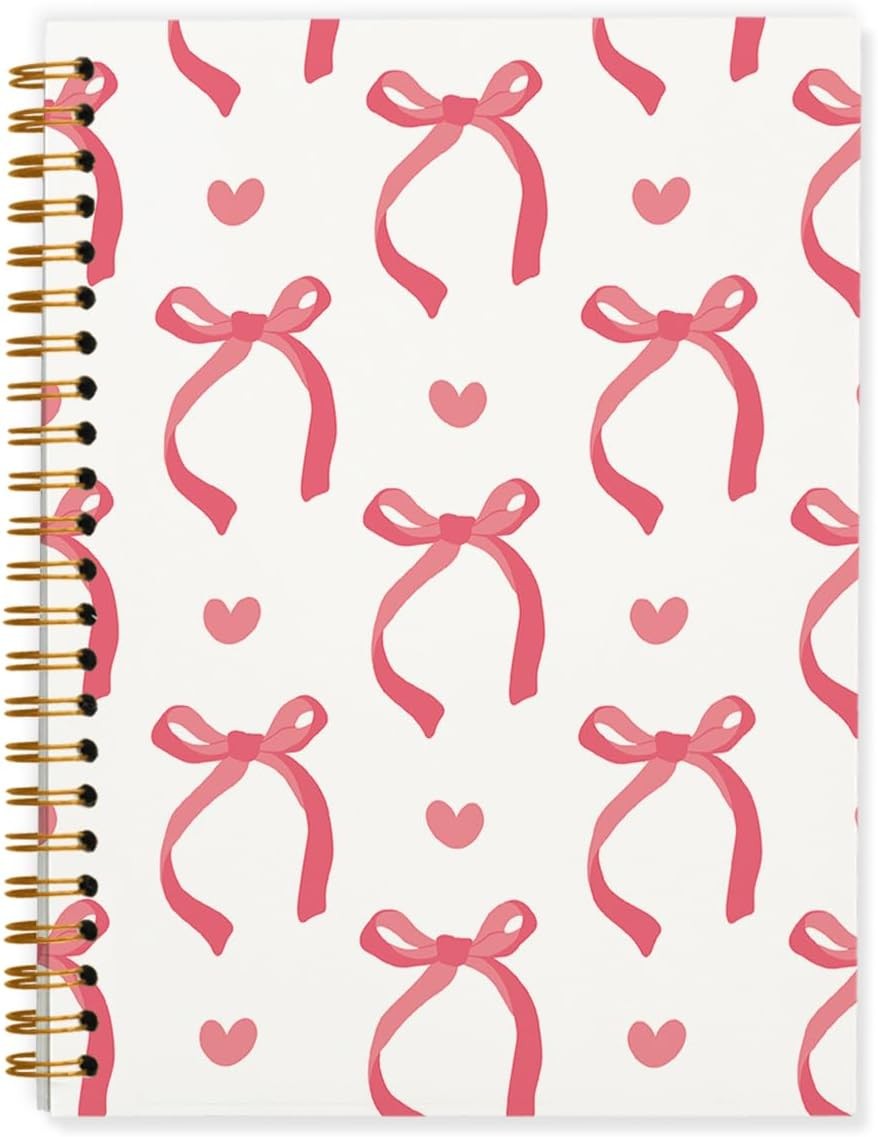 Cute Red Bow Notebook Journals Diary,Preppy Cute School Supplies for Teen