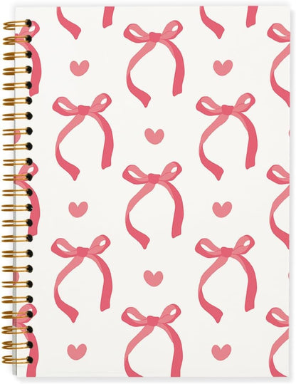 Cute Red Bow Notebook Journals Diary,Preppy Cute School Supplies for Teen