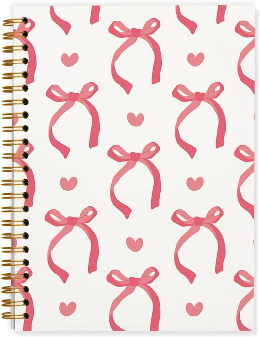 Cute Red Bow Notebook Journals Diary,Preppy Cute School Supplies for Teen