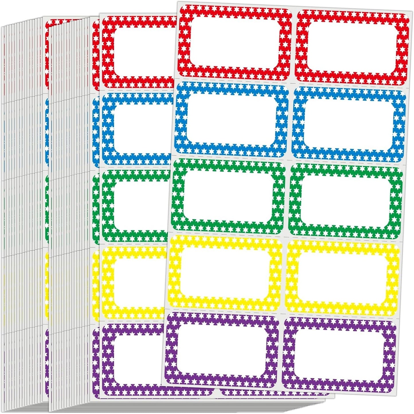 400 Stickers 3.5" x 2.25"Colors Plain Name tag Labels Perforated Line 400 Labels