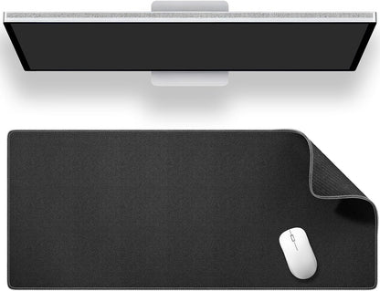 Black Waterproof Desk Mat, Large Mouse Pad with Extended 11.81''x31.50''x0.12''