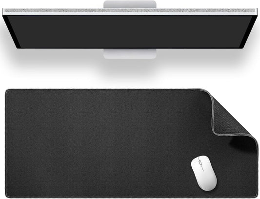 Black Waterproof Desk Mat, Large Mouse Pad with Extended 11.81''x31.50''x0.12''