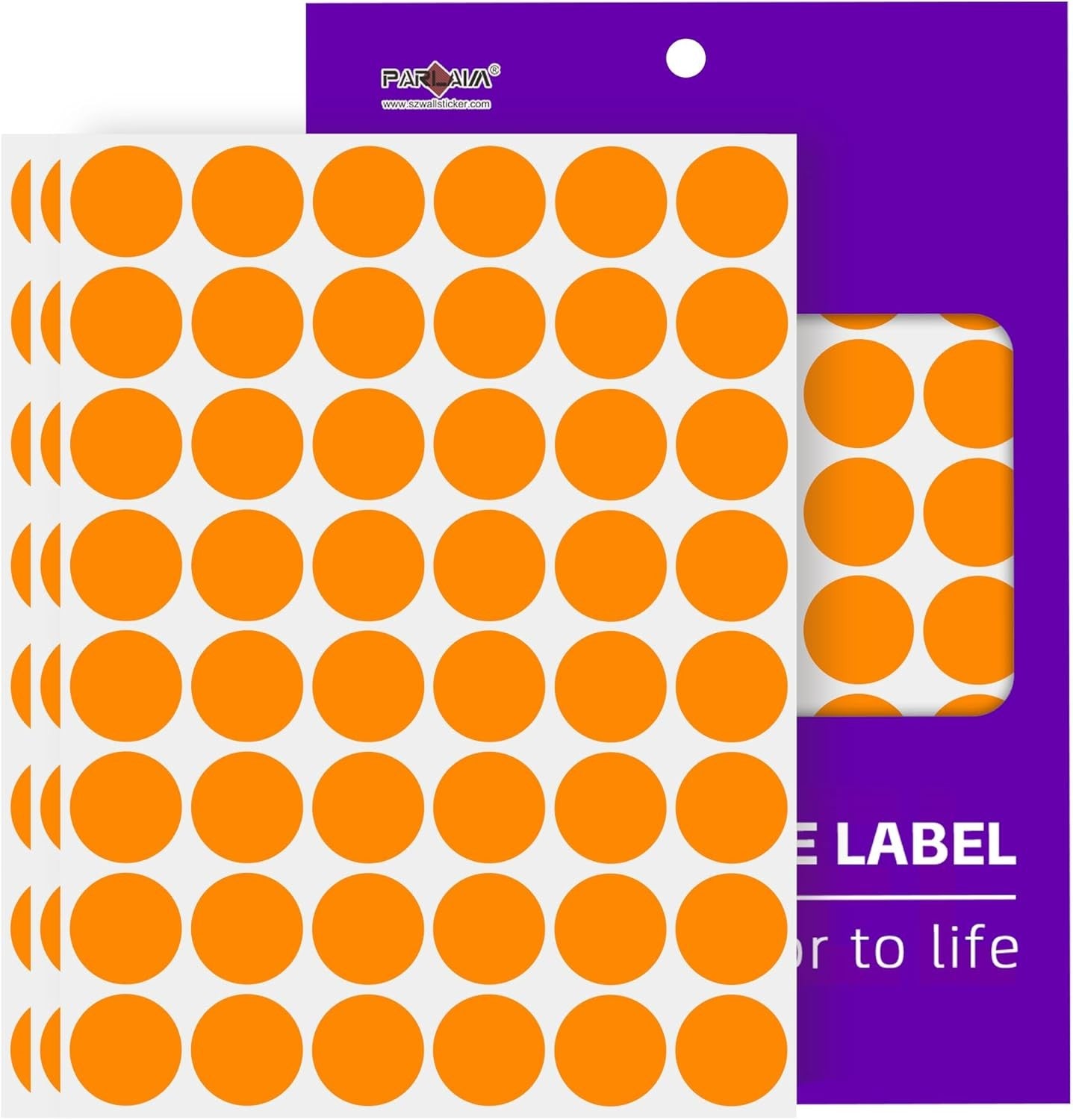 1 Inch Color Code Dot Sticker Labels,Orange Circle Stickers, Round Dots,720 Pcs