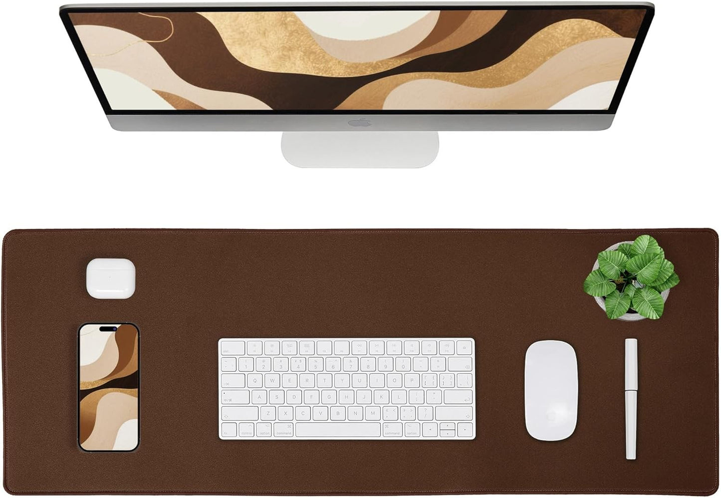 Waterproof Mouse Pad with Durable Stitched Edge, Large Gaming Keyboard Pad