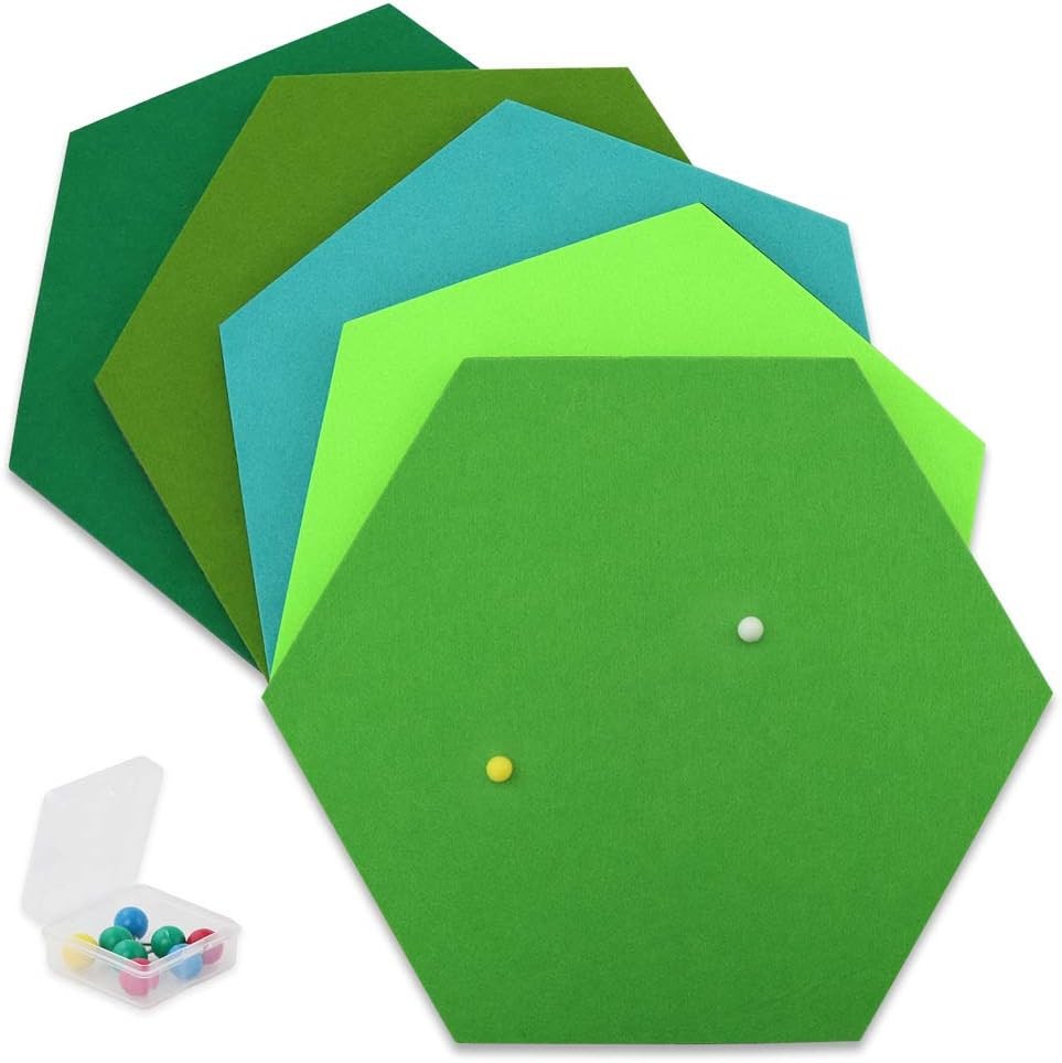 Hexagon Felt Cork Board Tiles, Large Hexagon Felt Bulletin Board Tiles Self