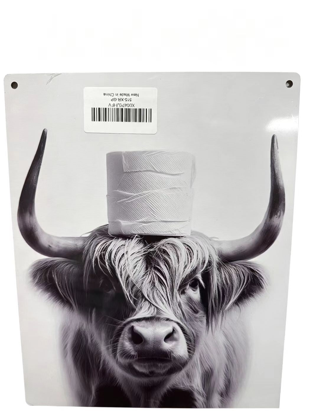 Funny Western Highland Cow Bathroom Signs, Funny Highland Cow 8x10 Inch