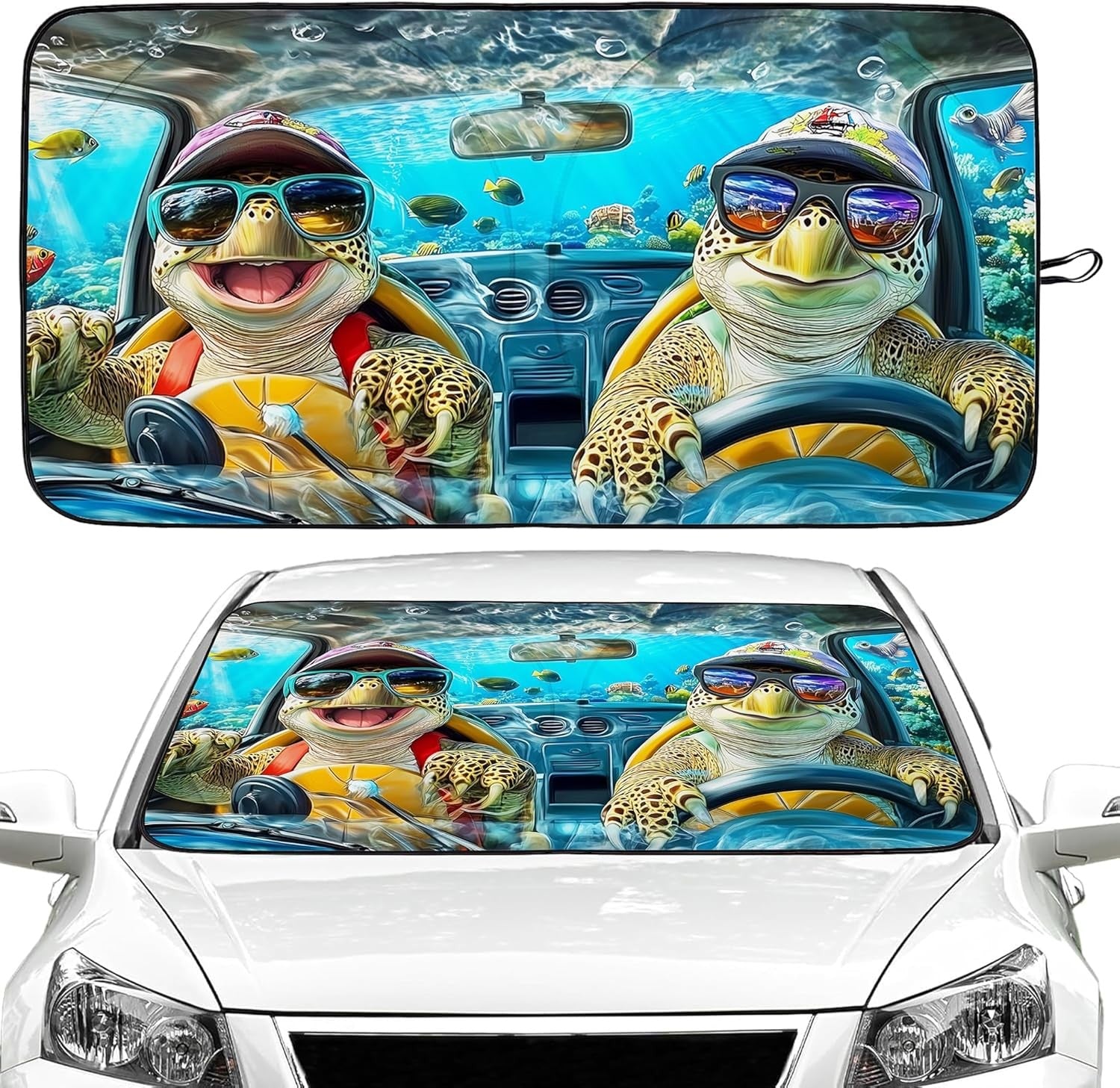 Sea Turtles Car Windshield Sun Shade Foldable Sunshade Front Window Cover