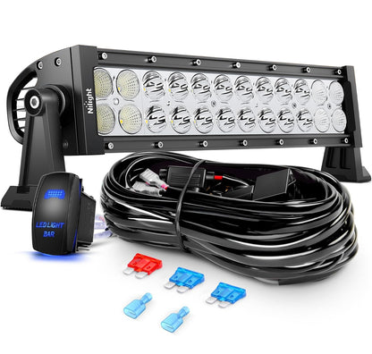 13.5Inch 72W Curved Spot Flood Combo Led Light Bar Off Driving RoadFog Light 12V