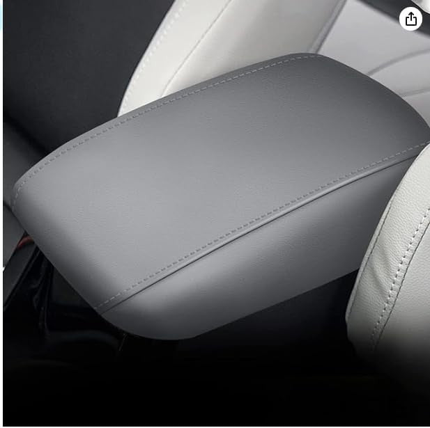 Armrest Console Covers for 2008-2013 Toyota Highlander Leather Light Gray