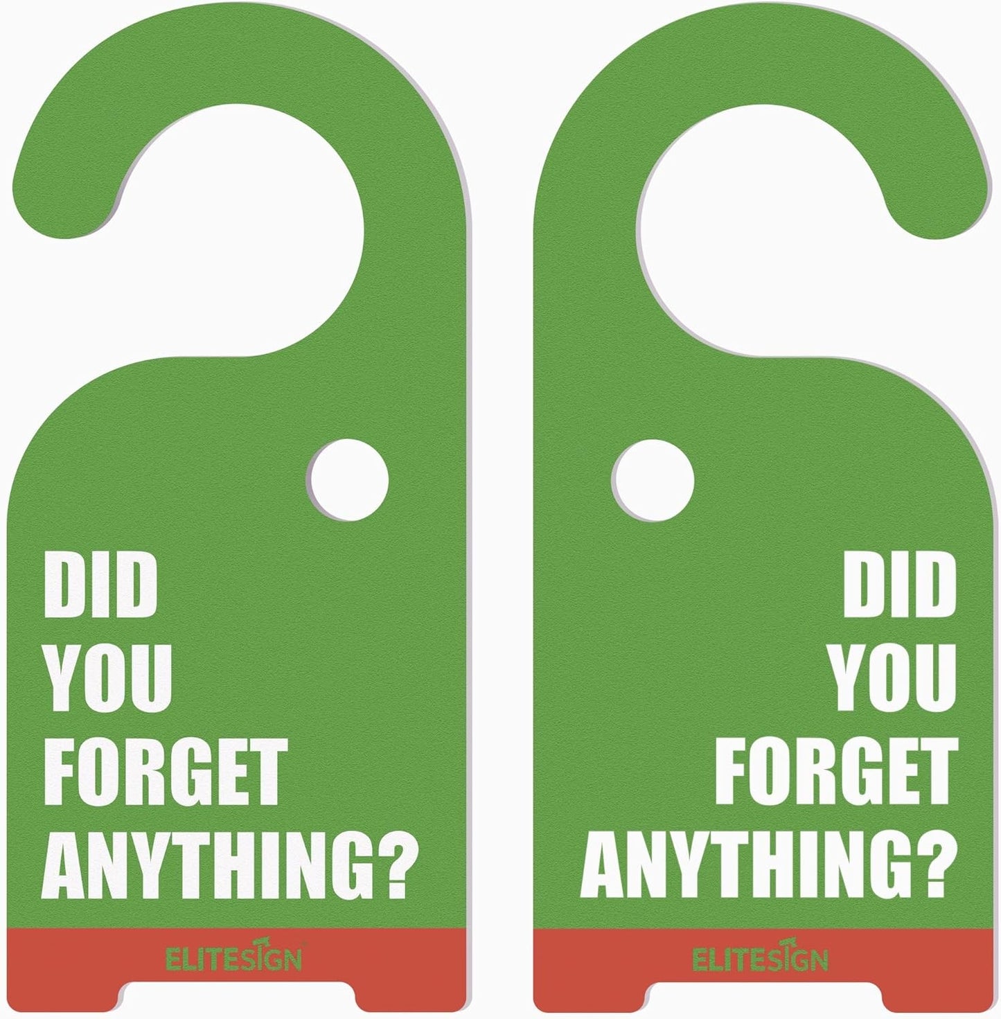 2 Pack "Did You Forget Anything?" Door Knob Reminder Sign, Visual 7.7" x 3.5"