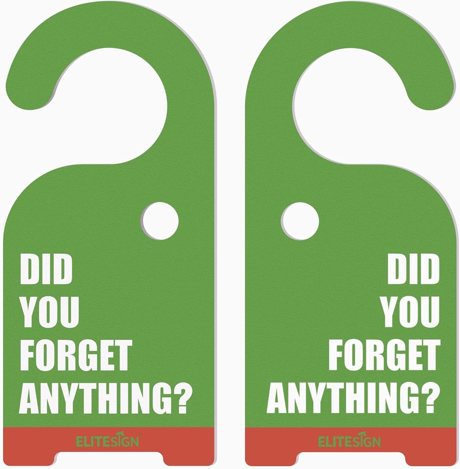 2 Pack "Did You Forget Anything?" Door Knob Reminder Sign, Visual 7.7" x 3.5"