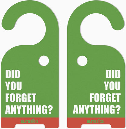 2 Pack "Did You Forget Anything?" Door Knob Reminder Sign, Visual 7.7" x 3.5"