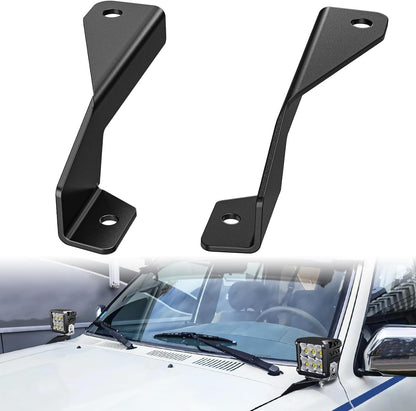 Ditch Light Brackets Hood Hinges Mount Bracket Kit for Auxiliary Offroad LED