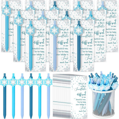 48 Sets Christmas Snowflake Ballpoint Pen Student Winter Gift Bulk Inspirational