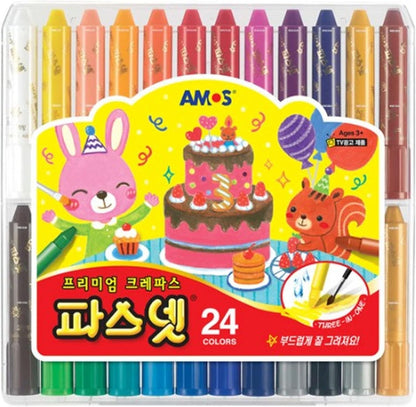 Premium Non-toxic Silky Crayon Pasnet 24 Colors