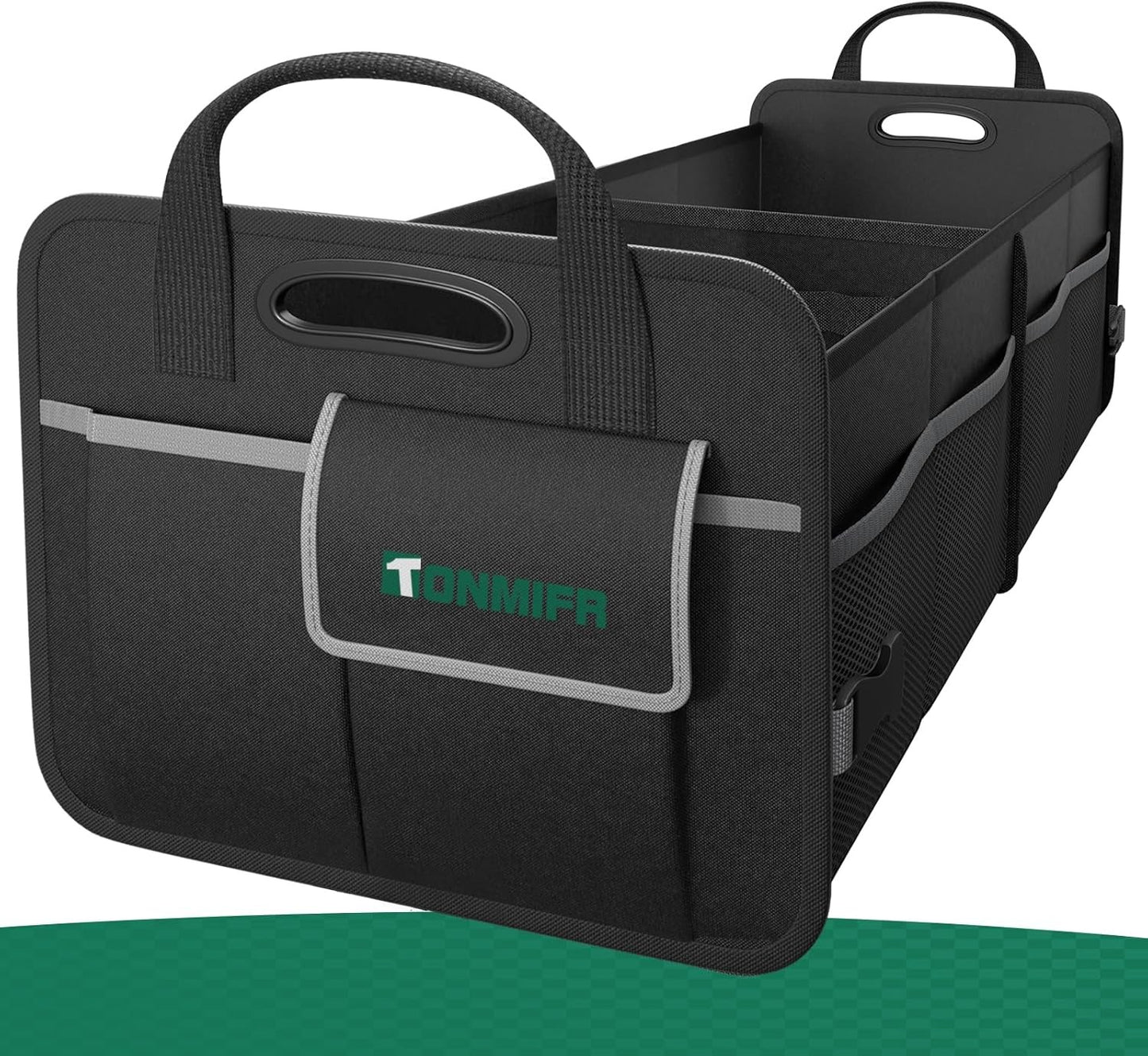 2-Compartment Trunk Organizer & Multi-Compartment Storage Box 600D Waterproof