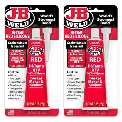 31314 Red High Temperature RTV Silicone Gasket Maker and Sealant - 3 oz. - 2Pack