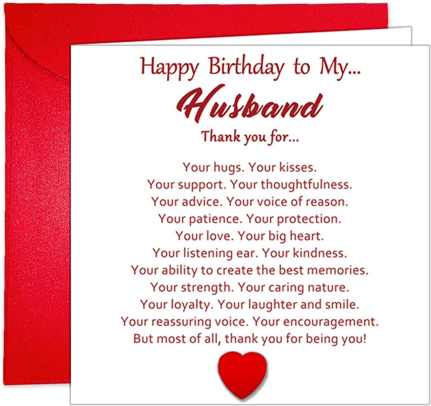 Special Birthday Card for Husband, Thank You Husband Birthday Card, Sentimental