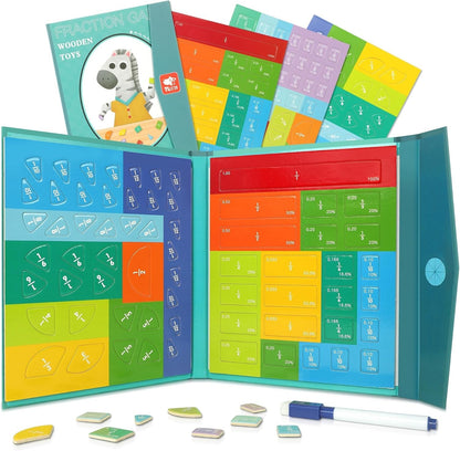 Magnetic Fraction Demonstration Book, Fraction Tiles & Circles Set | Educational