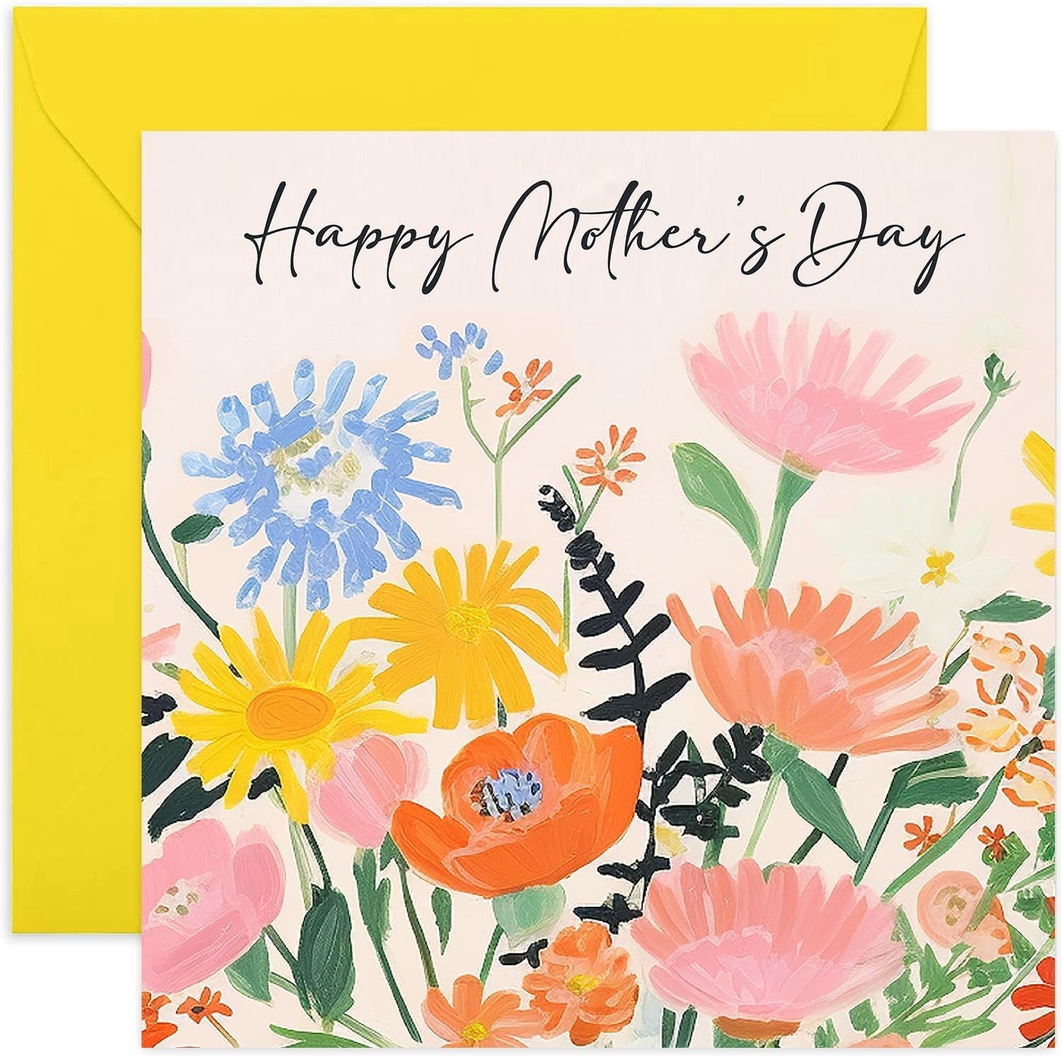 Colourful Mother's Day Card Floral Gouache Painting Artwork Greeting Card Mum