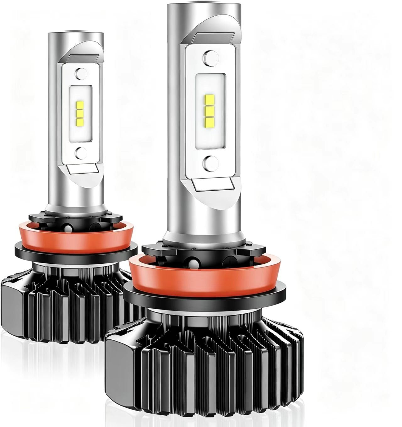 H11 Bulbs, 4X Super Bright Powersport Bulbs 6000K White Plug and Play, Pack of 2