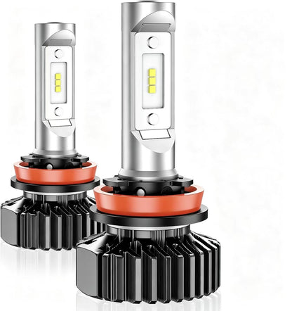 H11 Bulbs, 4X Super Bright Powersport Bulbs 6000K White Plug and Play, Pack of 2