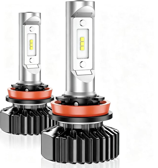 H11 Bulbs, 4X Super Bright Powersport Bulbs 6000K White Plug and Play, Pack of 2