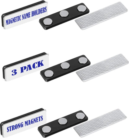 3 Pack Magnetic Name Tag Holders with Strong Magnets Badge Random style shipping
