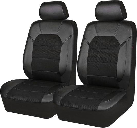 Universal Leather Two Front Seat Covers,Sport seat Covers fits Most Cars, SUVs