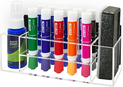 Acrylic Magnetic Dry Erase Marker Holder 10 Slots Clear Magnetic Marker Pen